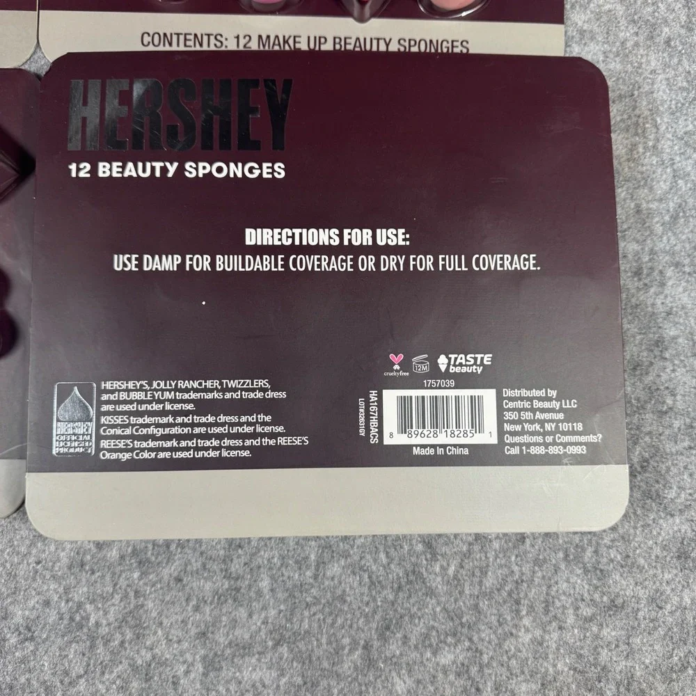 Lot of 5 Hershey 12 Beauty Sponges Taste Beauty Candy Shaped Makeup Blenders Set